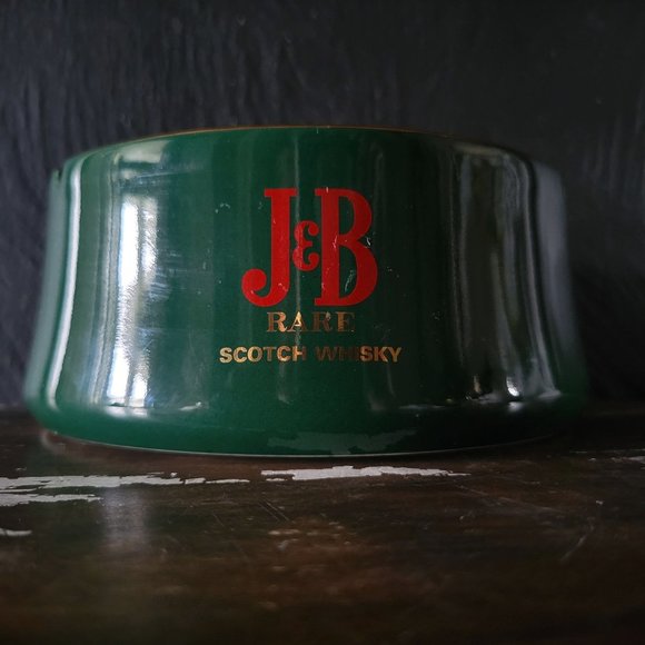 Vtg J&B Rare Scotch Whisky Large Table Ashtray, Green Ashtray France, Bar Decor - Picture 3 of 6